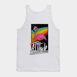 Flamingo Attitude Vintage Rainbow Funny Illustration Tank Top